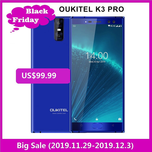 OUKITEL K3 Pro 4GB+64GB Smartphone Android 9.0 Pie MT6763 Octa Core 5.5